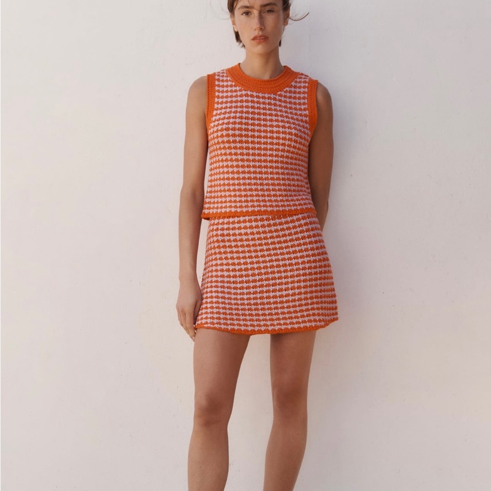 Bright, fun, crochet skirt set. Great pieces together and separate.